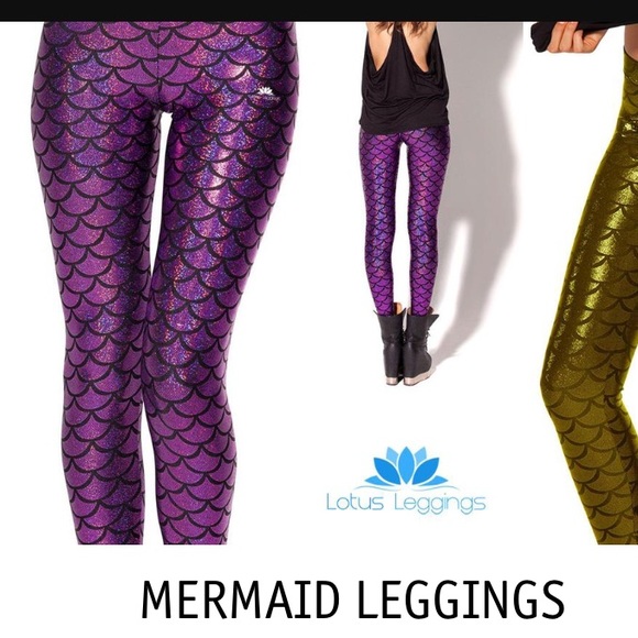 None Pants - Purple shimmer mermaid leggings XL 14/16 NWOT